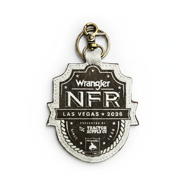 Official PRCA & NFR Licensed Collection® Genuine Hair-on Shield Keychain Bag Charm