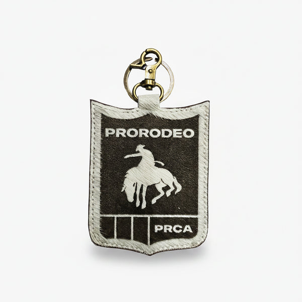 Official PRCA & NFR Licensed Collection® Genuine Hair-on Bucking Horse Leather Charm