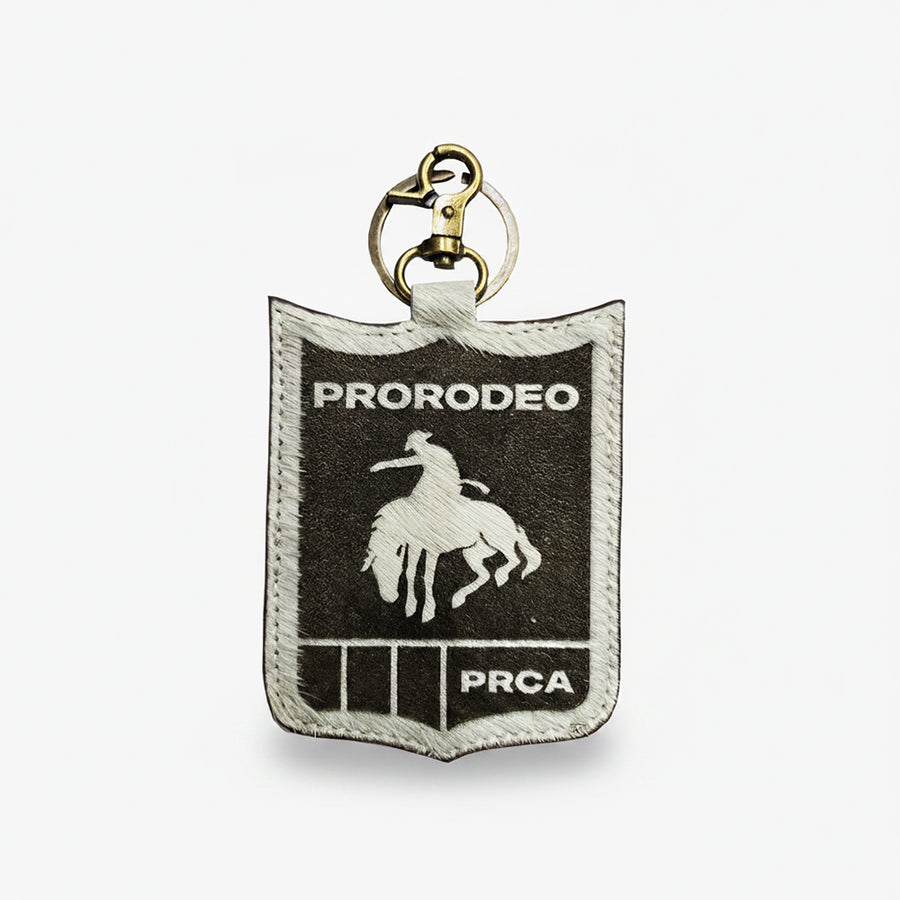 Official PRCA & NFR Licensed Collection® Genuine Hair-on Bucking Horse Leather Charm