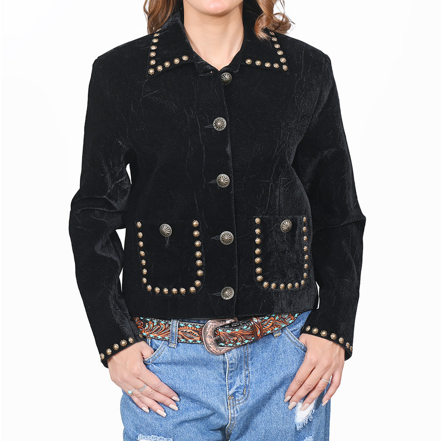 American Darling ADDR010 Velvet Women shirt dress Tunic Ladies girl Top Black - Uhorse