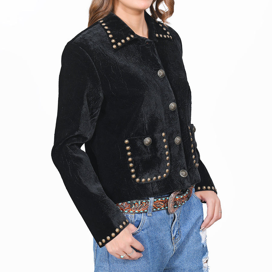 American Darling ADDR009 Velvet Women shirt dress Tunic Ladies girl Top Black