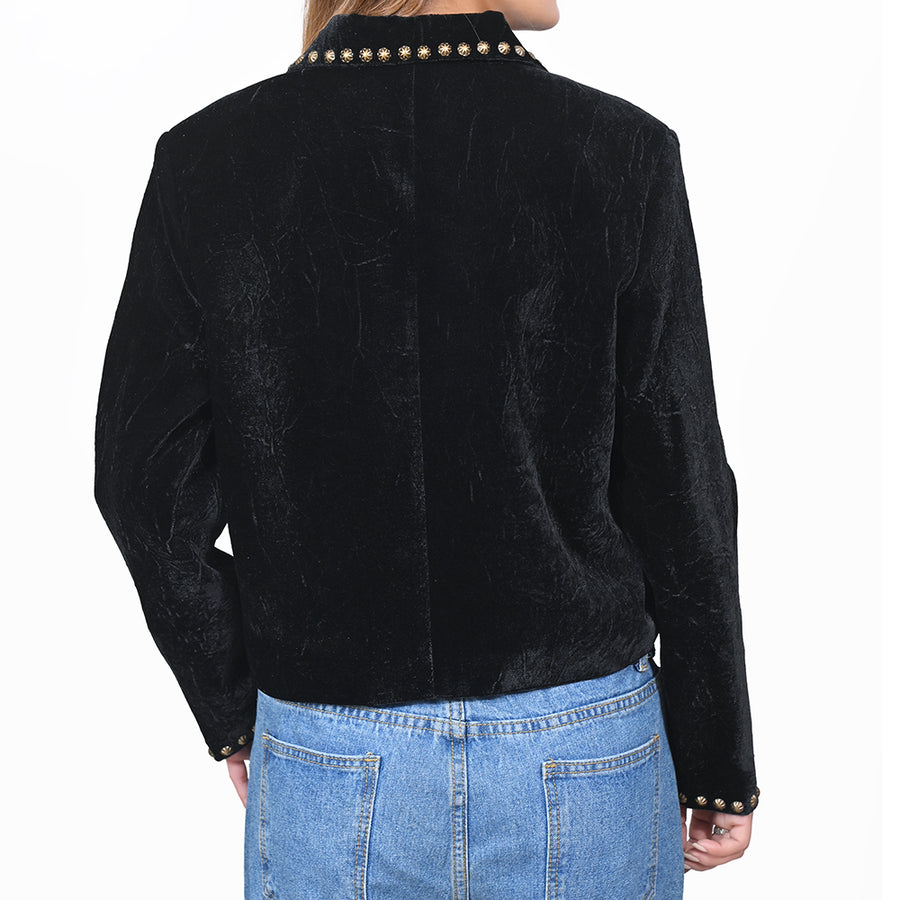 American Darling ADDR009 Velvet Women shirt dress Tunic Ladies girl Top Black