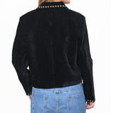 American Darling ADDR009 Velvet Women shirt dress Tunic Ladies girl Top Black