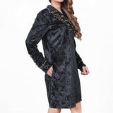 American Darling Women’s Velvet Studded Western Tunic Dress – Girls Top Antique Rivet Detail, Silky Soft Fit