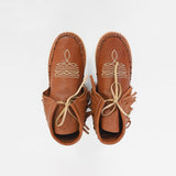 American Darling Western Leather Fringe Moc Boots Brown Embroidery Moccasin Booties