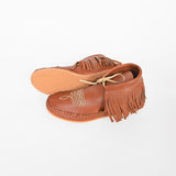 American Darling Western Leather Fringe Moc Boots Brown Embroidery Moccasin Booties