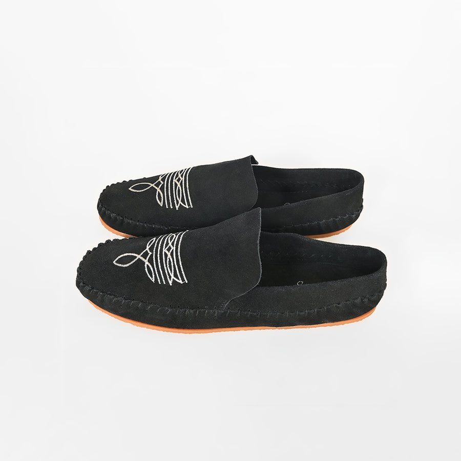 American Darling Handcrafted Leather Slip-On Mule Shoes with Traditional Embroidery Design
