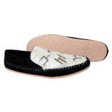 American Darling Western Hair-on-Hide Moccasins – Print Black Suede Slip-On Loafers