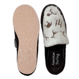 American Darling Western Hair-on-Hide Moccasins – Print Black Suede Slip-On Loafers