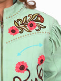 American Darling Women's Premium Mint Green Suede Leather Embroidered Horse