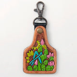 American Darling Floral Cactus Leather Key Ring Western Keychain