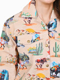 American Darling Cotton Lycra Western Stretch Jacket – Desert Wildlife Bison & Longhorn Print