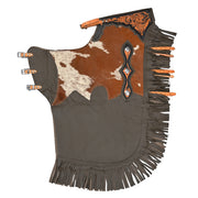 HILASON Adult Pro Rodeo Bronc Bull-Riding Leather Chinks | Handmade Chaps Western Riding for Adults Hand Tooled