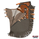 HILASON Adult Pro Rodeo Bronc Bull-Riding Leather Chinks | Handmade Chaps Western Riding for Adults Hand Tooled