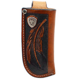 Ariat Knife Sheath Leather Feather Concho Silver Ariat Concho Tan