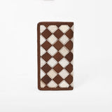 BarH Equine Leather Trifold Bifold Wallet Hair-On Checkerboard Rodeo Purse