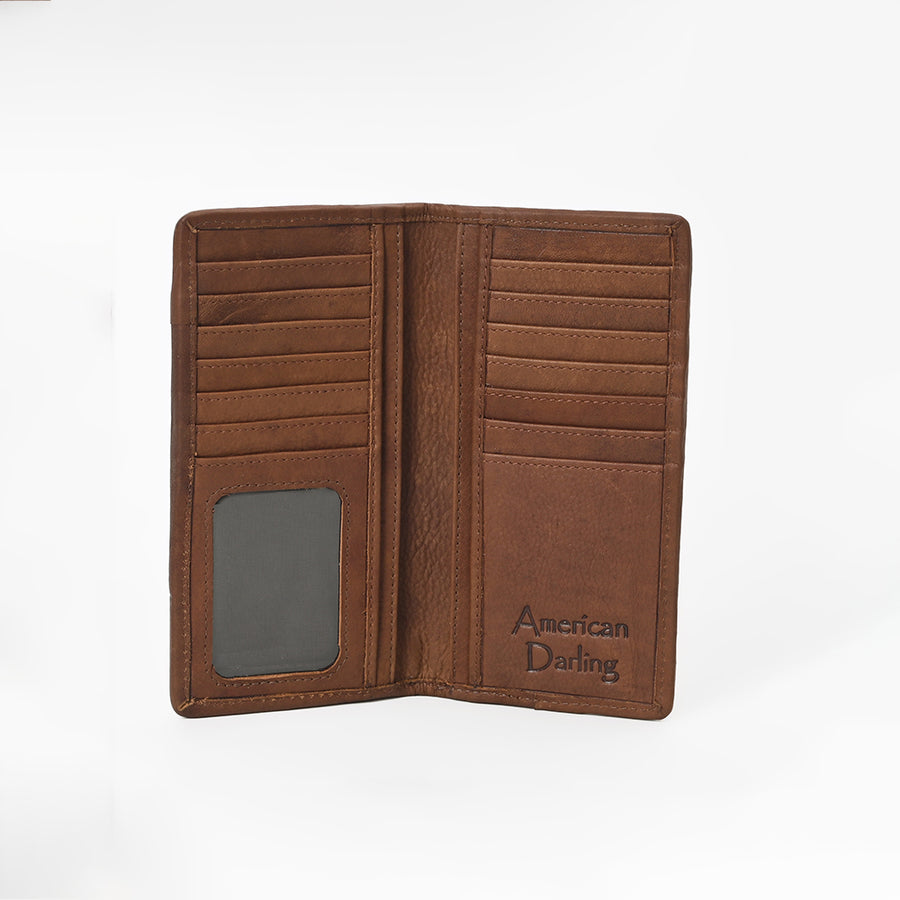 BarH Equine Leather Trifold Bifold Wallet Hair-On Checkerboard Rodeo Purse