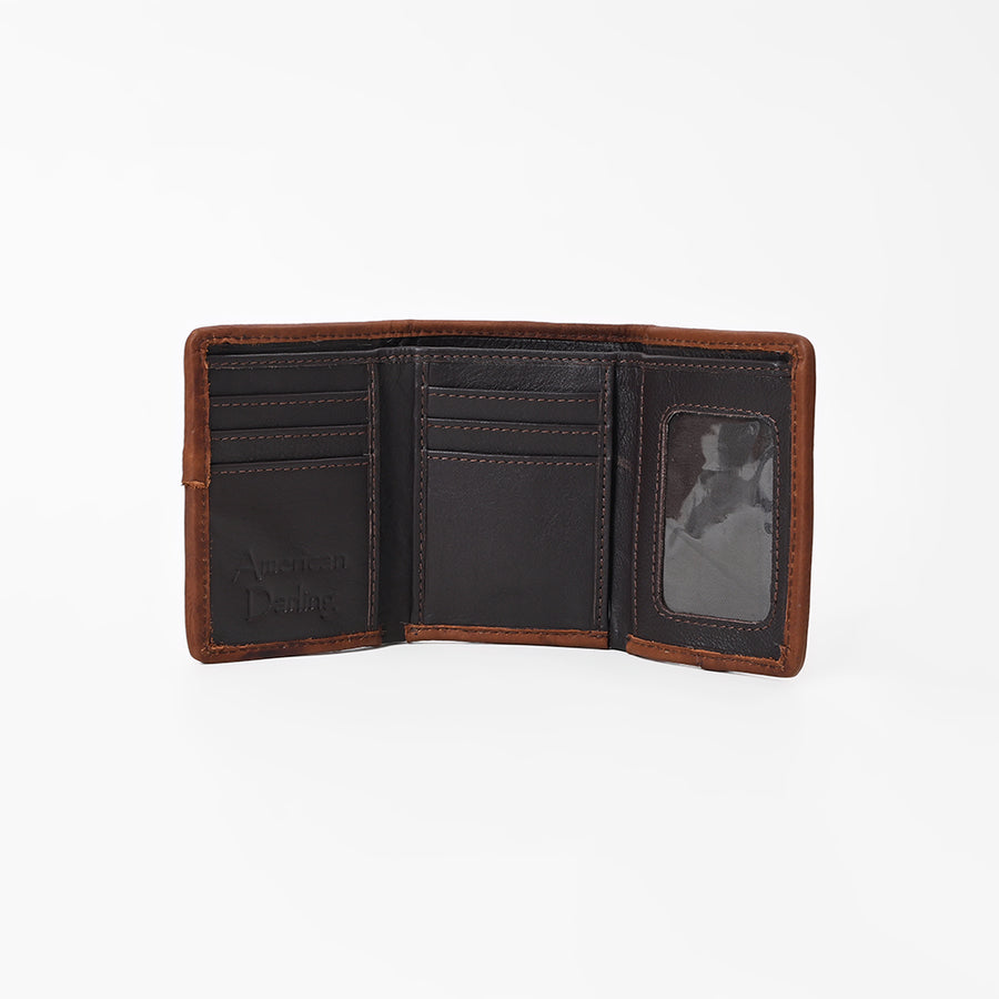 BarH Equine Leather Trifold Bifold Wallet Hair-On Checkerboard Rodeo Purse