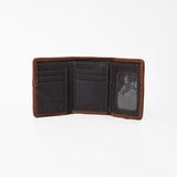 BarH Equine Leather Trifold Bifold Wallet Hair-On Checkerboard Rodeo Purse