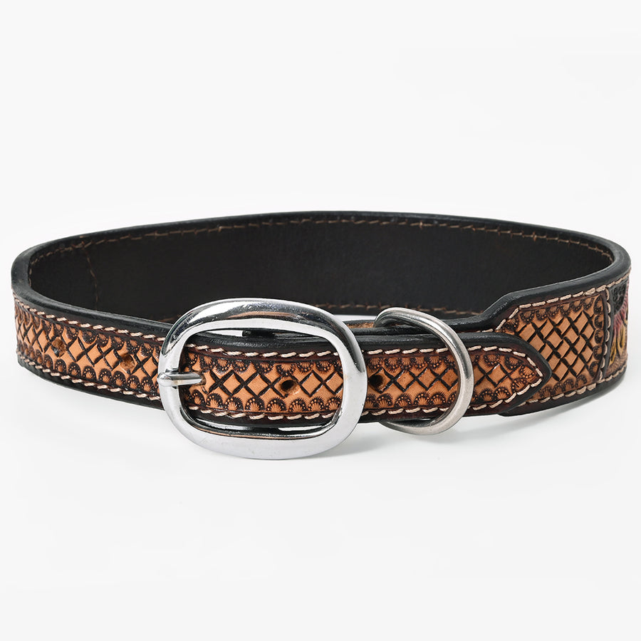 BAR H EQUINE Bonnie Blossom Sunflower Hand Painted Western Leather Dog Collar