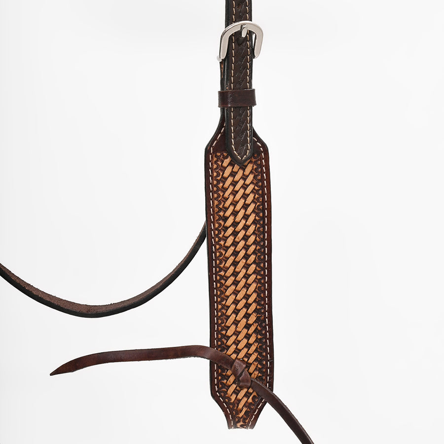 BAR H EQUINE Western Handtooled Leather Horse Headstall & Breast Collar Set | Tack