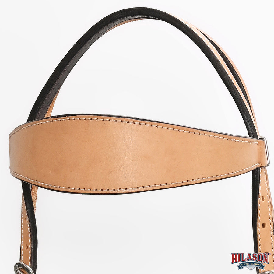 HILASON Western Horse Headstall Breast Collar Set Genuine American Leather Plain Tan | For Horses