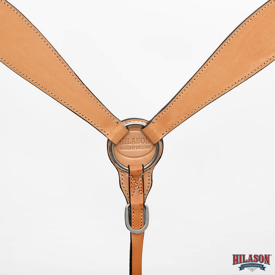 HILASON Western Horse Headstall Breast Collar Set Genuine American Leather Plain Tan | For Horses