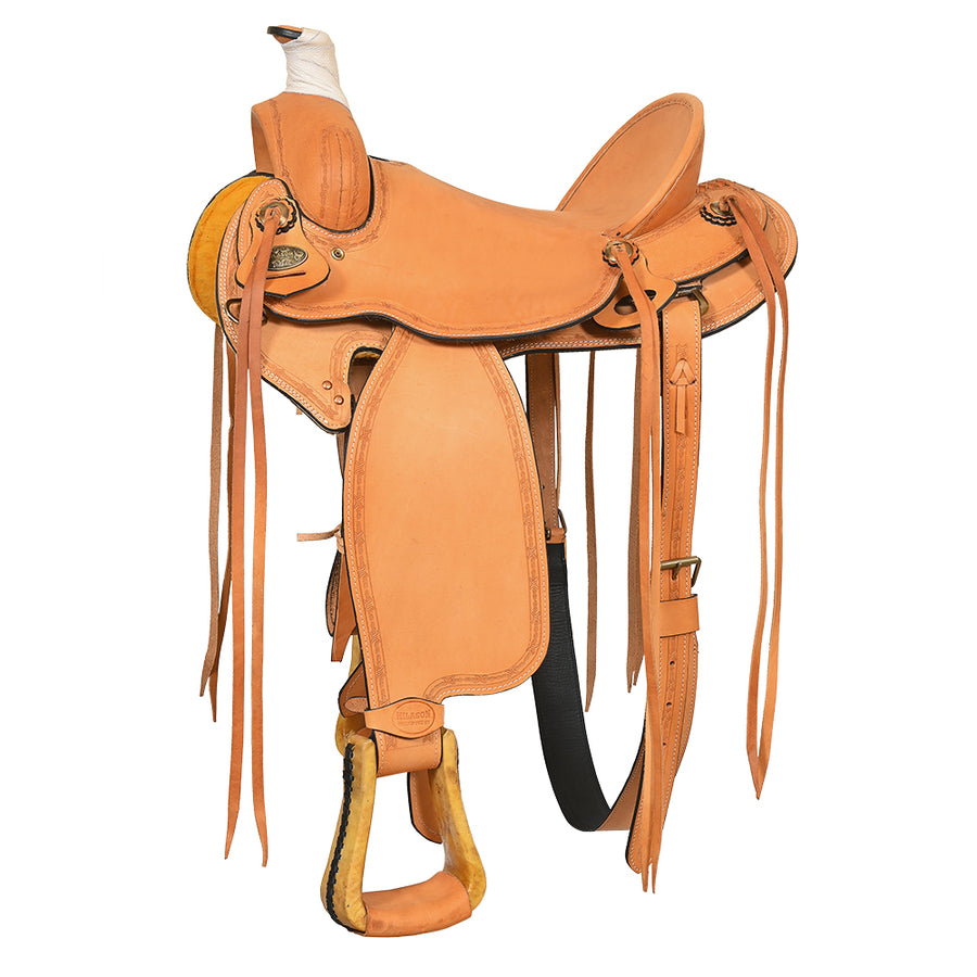 Hilason Western Horse Saddle American Leather Ranch Roping Trail Tan