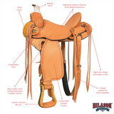 Hilason Western Horse Saddle American Leather Ranch Roping Trail Tan