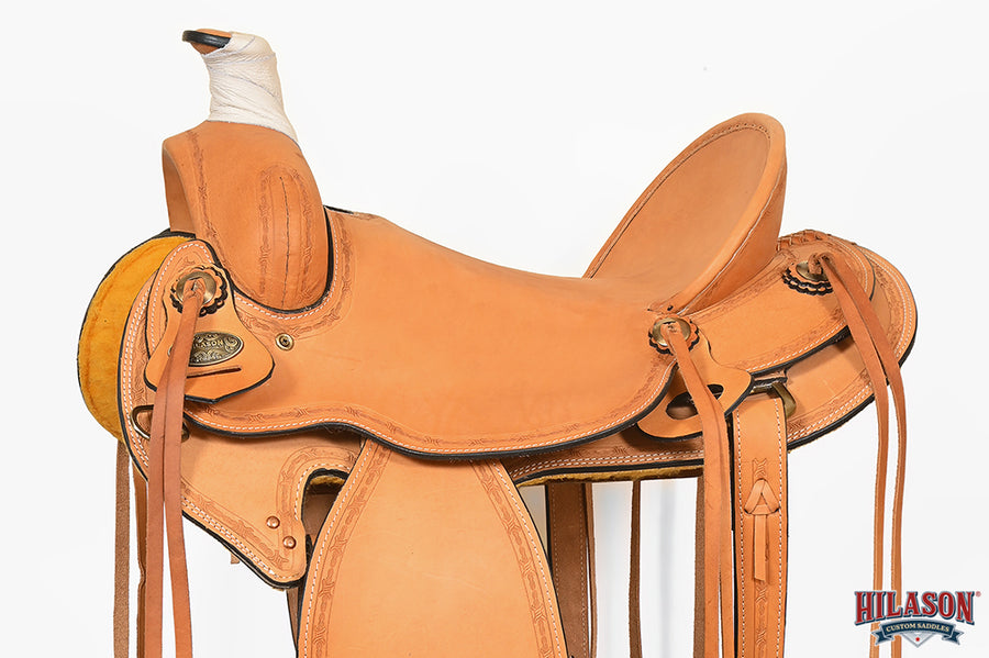 Hilason Western Horse Saddle American Leather Ranch Roping Trail Tan