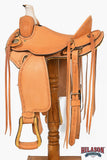 Hilason Western Horse Saddle American Leather Ranch Roping Trail Tan