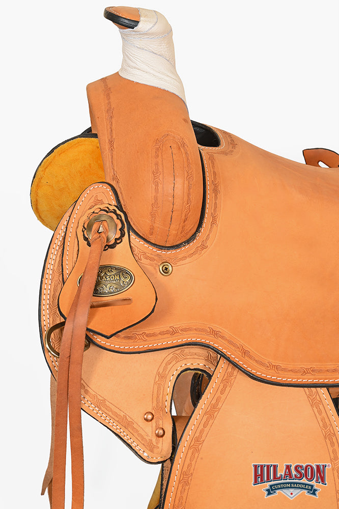 Hilason Western Horse Saddle American Leather Ranch Roping Trail Tan