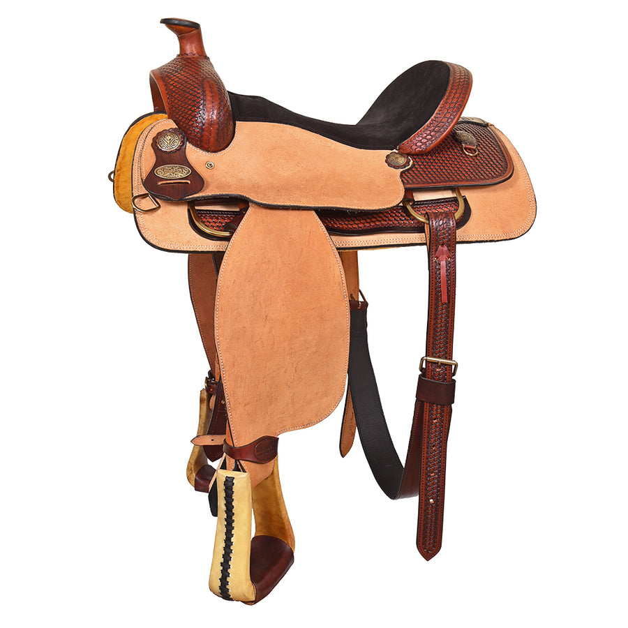 16 In Western Horse Saddle American Leather Ranch Roping Cowboy Hilason