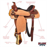 16 In Western Horse Saddle American Leather Ranch Roping Cowboy Hilason