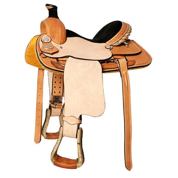 Western Horse Saddle American Leather Basketweave Ranch Roping Cowboy Hilason - Hilason
