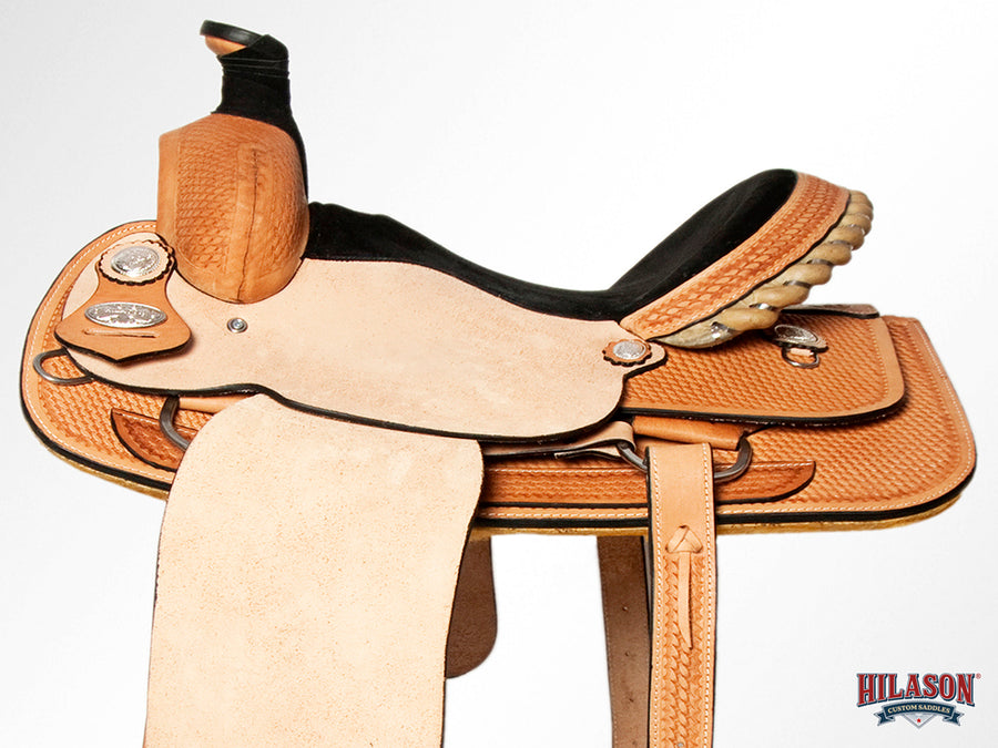 HILASON Western Horse Saddle American Leather Basketweave Ranch Roping Cowboy | Hand Tooled Wade & For Horses