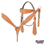 Hilason Western Horse Saddle American Leather Basketweave Ranch Roping Cowboy