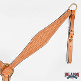 Hilason Western American Leather Horse Breast Collar - Basketweave Tack