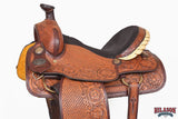 15 In HILASON Western Horse Floral Ranch Roping American Leather Saddle Brown