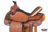 15 In HILASON Western Horse Floral Ranch Roping American Leather Saddle Brown