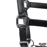 Hilason Western Horse Genuine Leather Halter with Adjustable Fit Durable Hardware Black