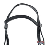 Western Horse Genuine Leather Headstall Tack Plain Black