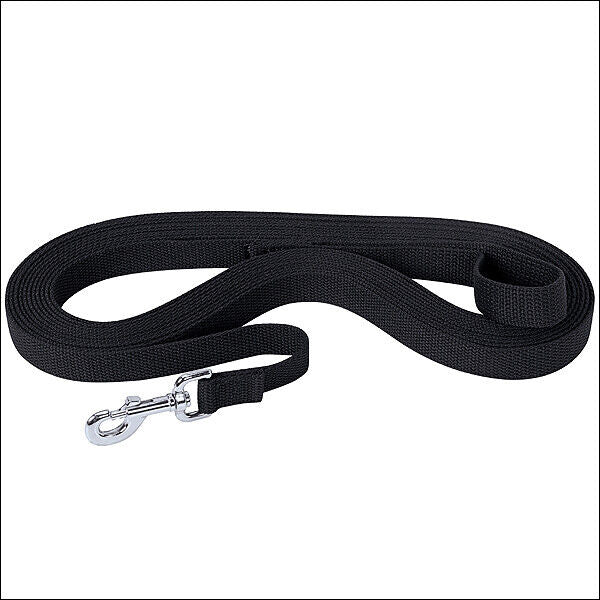 Black Weaver Tack Horse Flat Cotton Lunge Line With Nickel Plated 225 Snap