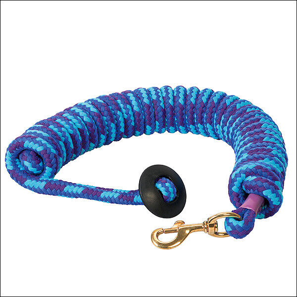 Blue Purple 3/4X25Ft Cotton Lunge Line Horse Rubber Stopper Brass Snap - Uhorse
