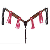 HILASON Western Horse Breast Collar Tack American Leather Hand Tooled Brown - Uhorse