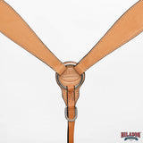 HILASON Western Horse Headstall Breast Collar Set Genuine American Leather Plain Tan | For Horses