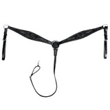 HILASON Western Horse Breast Collar Genuine American Leather Floral Black - Uhorse