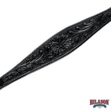 HILASON Western Horse Headstall Breast Collar Genuine American Leather Floral Black