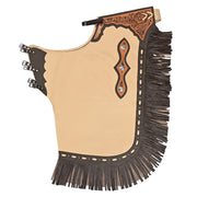 HILASON Western Pro Rodeo Bronc Bull Riding Leather Chinks | Handmade Chaps for Adults Hand Tooled Adult