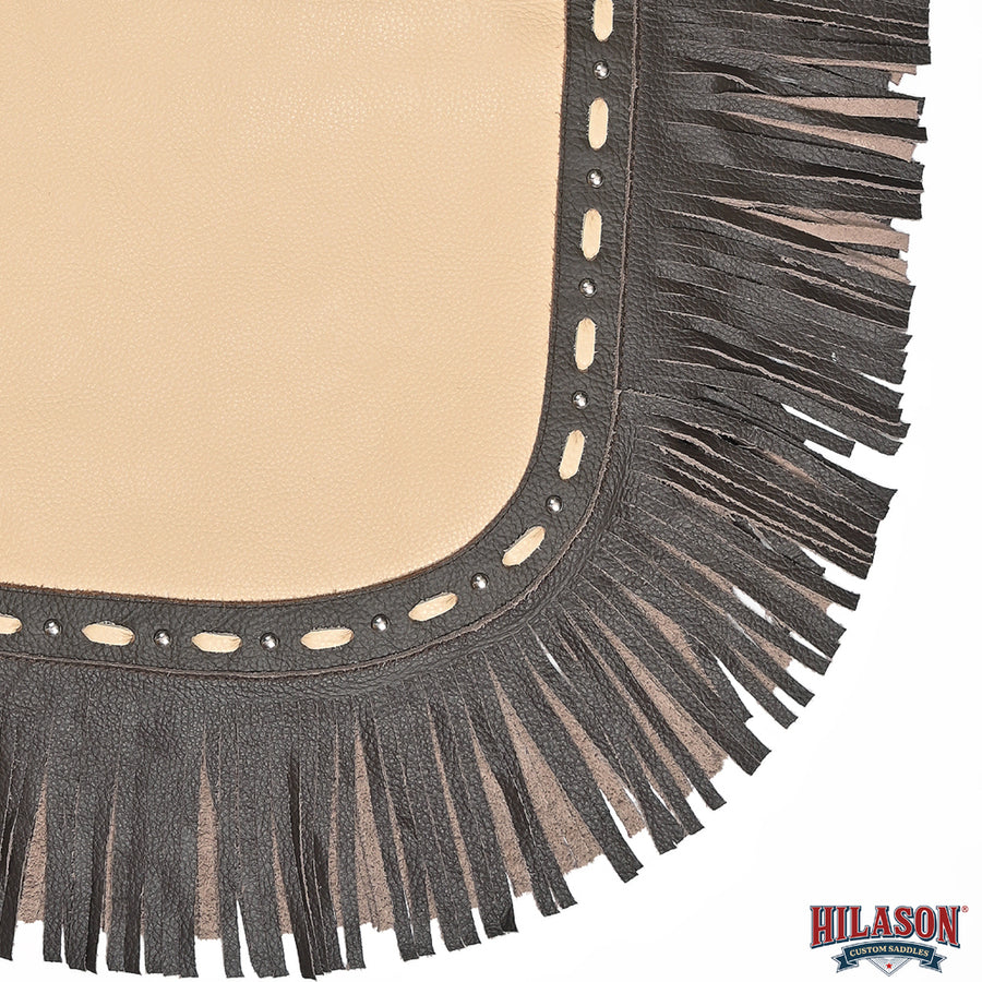 HILASON Western Pro Rodeo Bronc Bull Riding Leather Chinks | Handmade Chaps for Adults Hand Tooled Adult